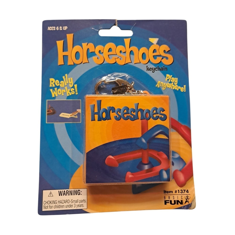 HORSESHOES GAME KEYCHAIN BASIC FUN NEW IN PACKAGE